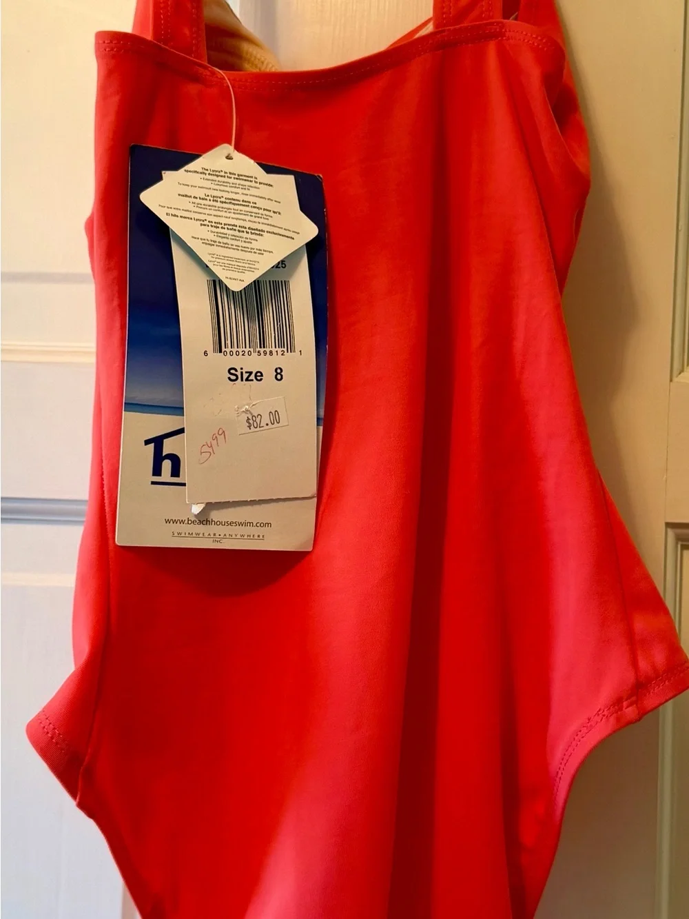 NWT Beach House Coral One Piece Swimsuit Size 8 Ruched Cowl Neck Nordstrom $82